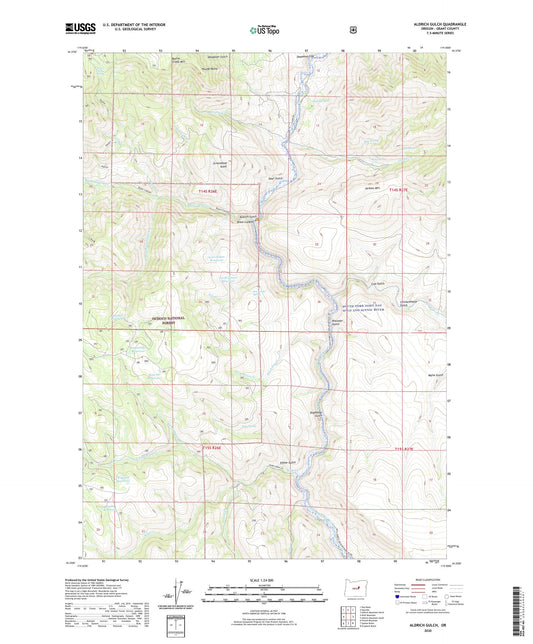 Aldrich Gulch Oregon US Topo Map Image