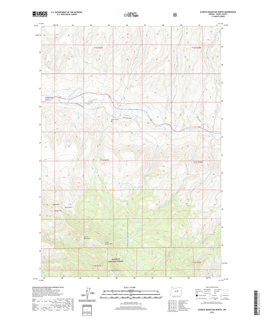 Aldrich Mountain North Oregon US Topo Map Image
