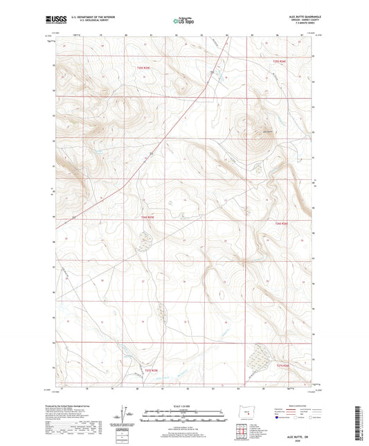 Alec Butte Oregon US Topo Map Image