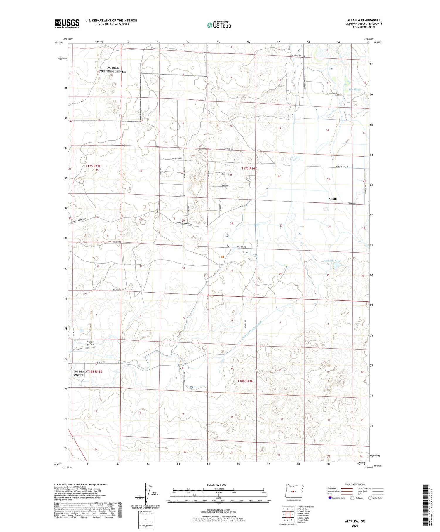 Alfalfa Oregon US Topo Map Image