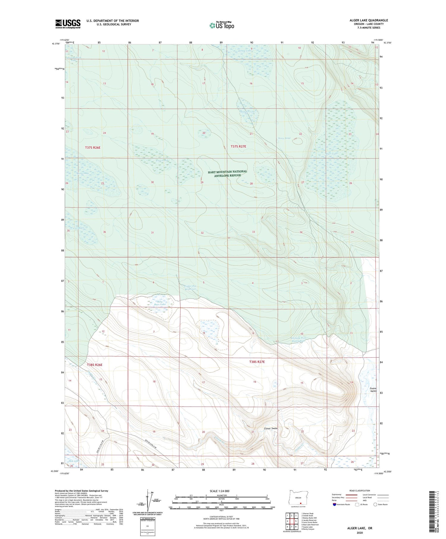 Alger Lake Oregon US Topo Map Image
