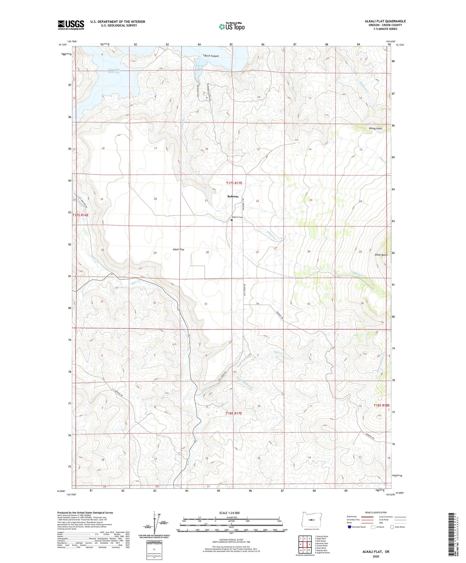 Alkali Flat Oregon US Topo Map Image