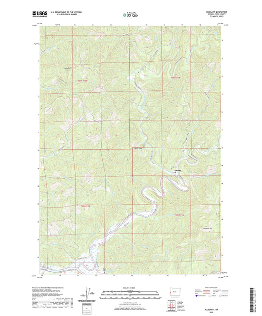 Allegany Oregon US Topo Map Image