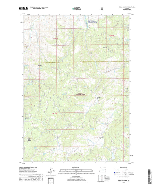 Alsup Mountain Oregon US Topo Map Image