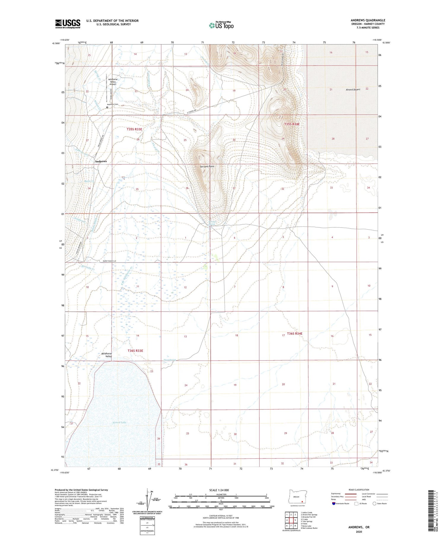 Andrews Oregon US Topo Map Image