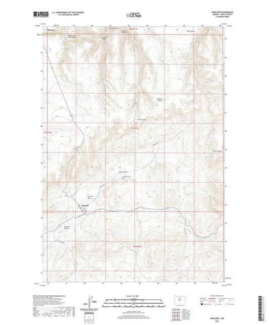 Antelope Oregon US Topo Map Image