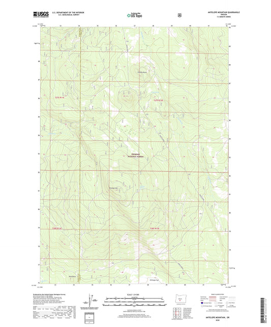 Antelope Mountain Oregon US Topo Map Image