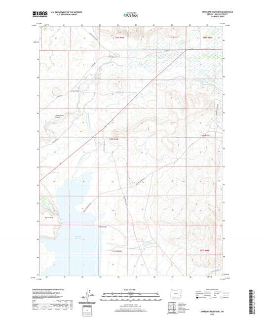 Antelope Reservoir Oregon US Topo Map Image