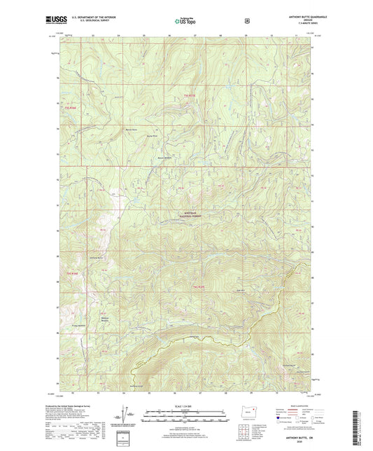 Anthony Butte Oregon US Topo Map Image