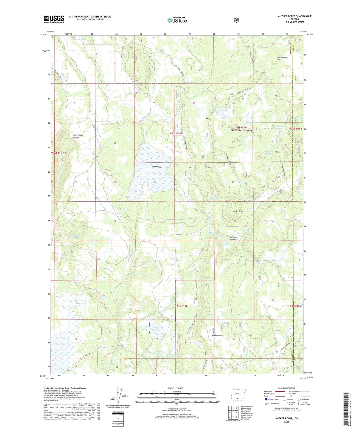 Antler Point Oregon US Topo Map Image