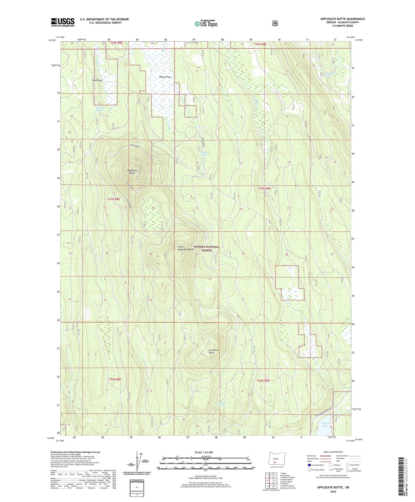 Applegate Butte Oregon US Topo Map Image
