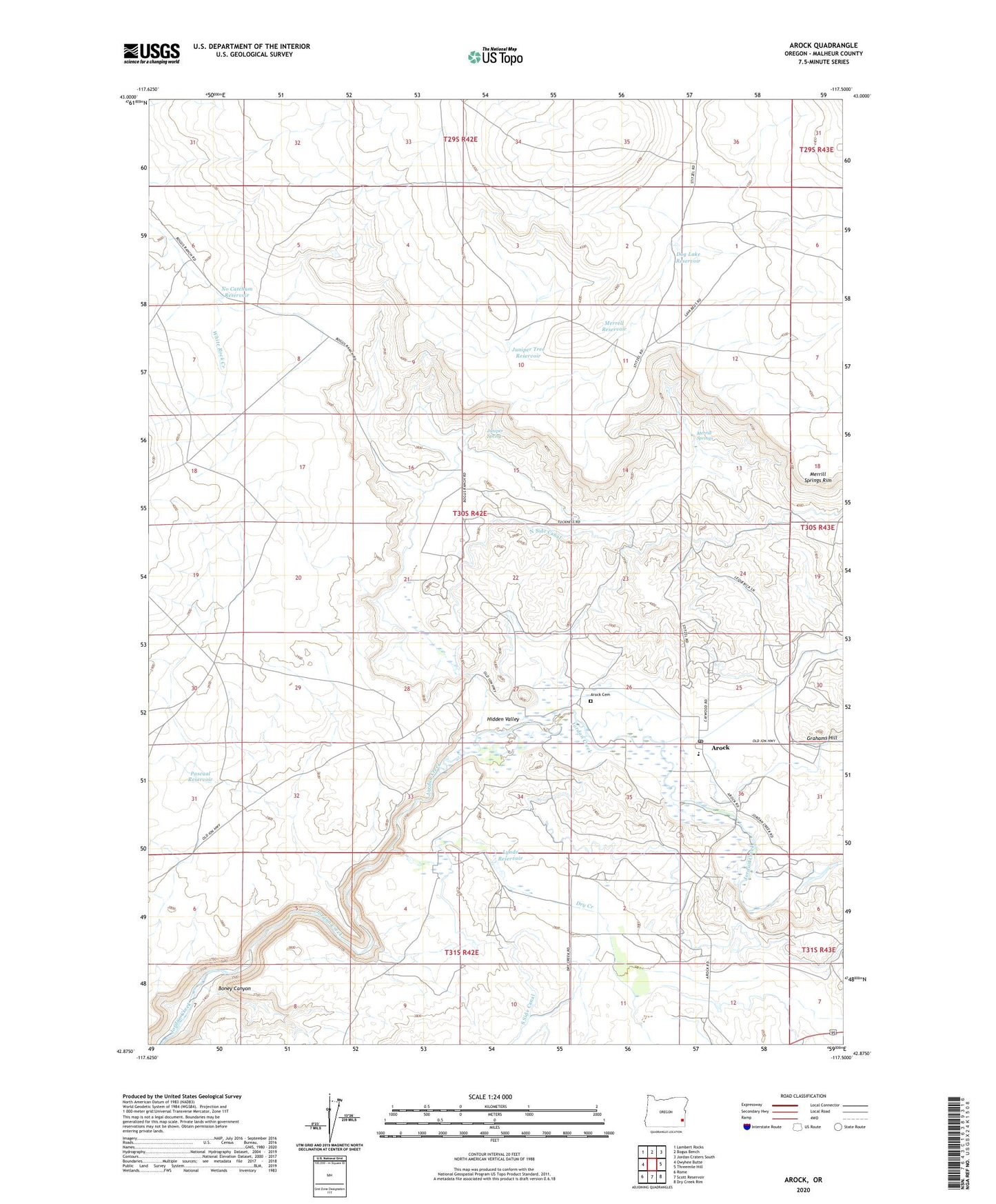 Arock Oregon US Topo Map Image