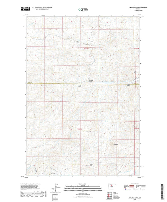 Arrastra Butte Oregon US Topo Map Image