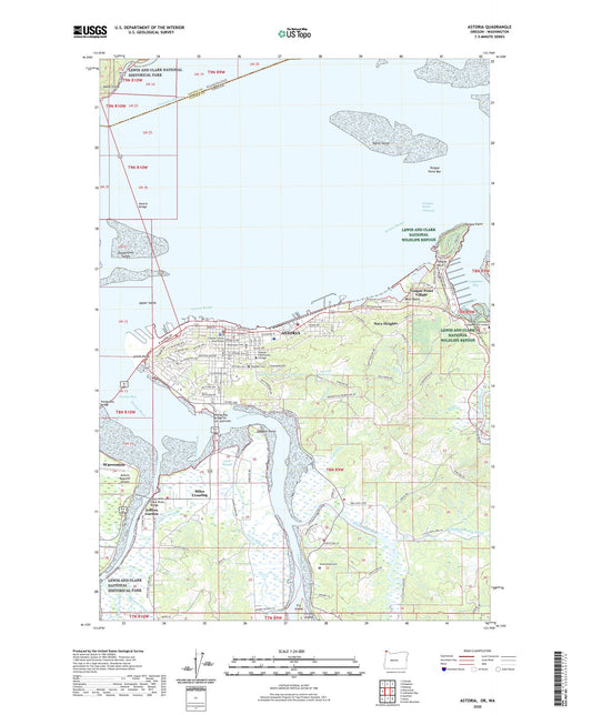 Astoria Oregon US Topo Map Image
