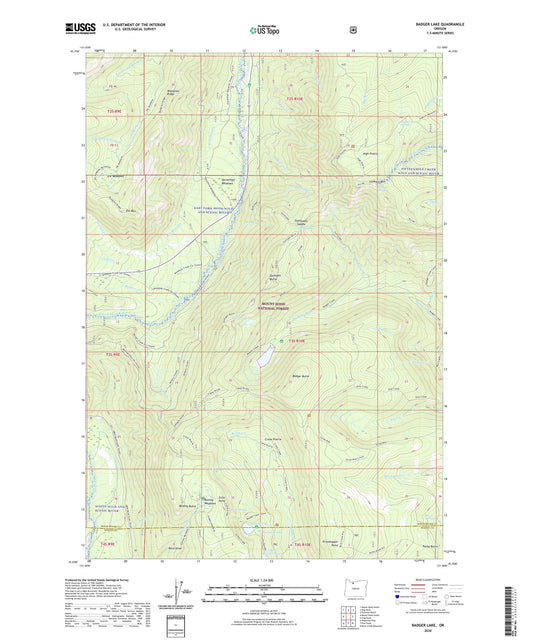 Badger Lake Oregon US Topo Map Image
