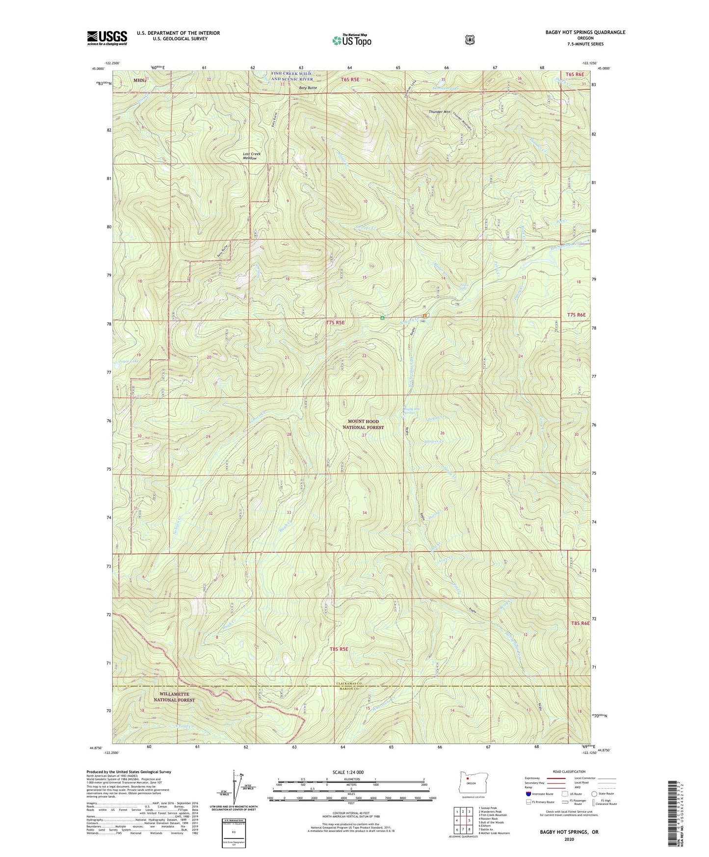 Bagby Hot Springs Oregon US Topo Map Image
