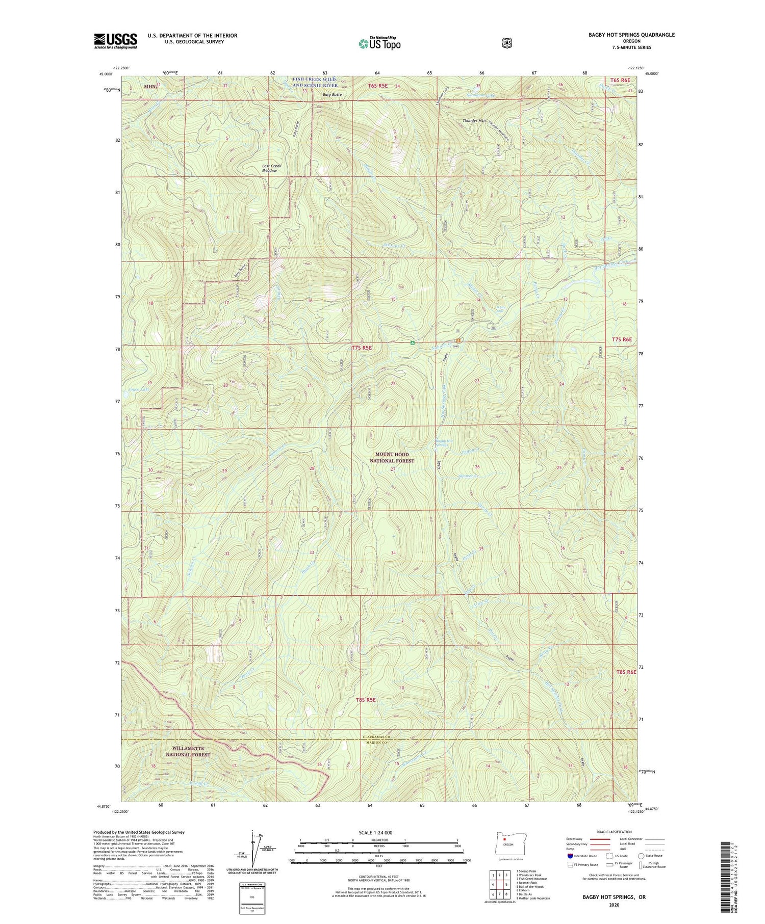 Bagby Hot Springs Oregon US Topo Map Image