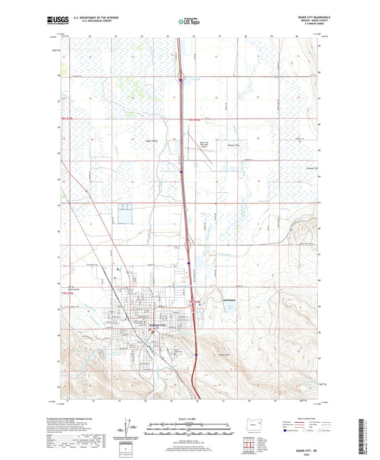 Baker City Oregon US Topo Map Image
