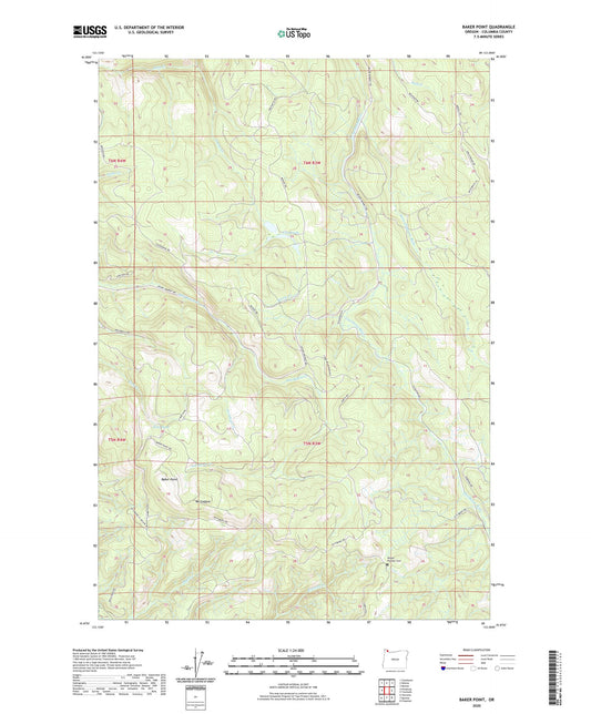 Baker Point Oregon US Topo Map Image