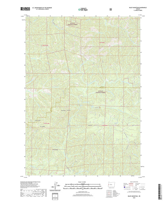 Baldy Mountain Oregon US Topo Map Image
