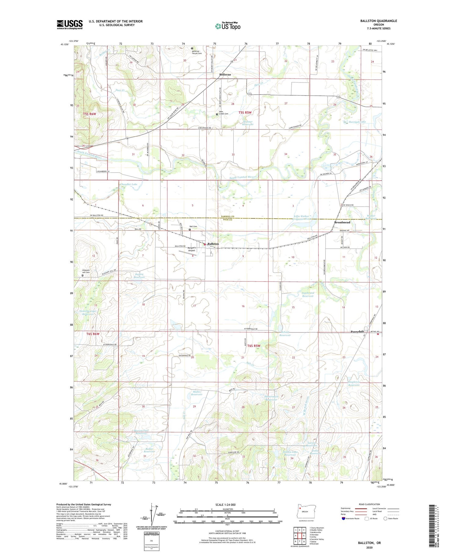 Ballston Oregon US Topo Map Image