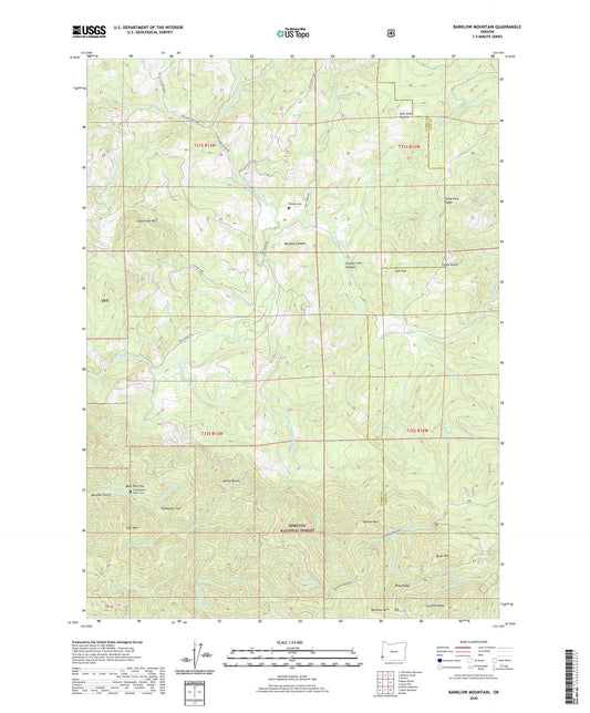 Barklow Mountain Oregon US Topo Map Image