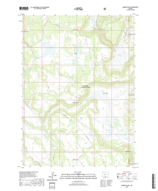 Barnes Valley Oregon US Topo Map Image
