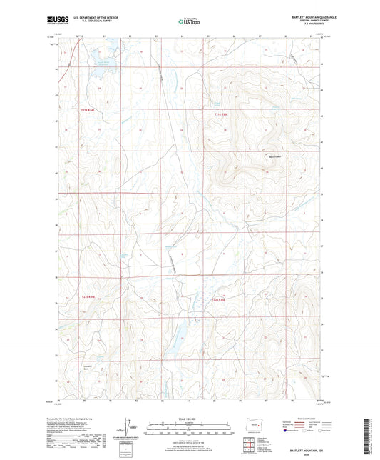 Bartlett Mountain Oregon US Topo Map Image