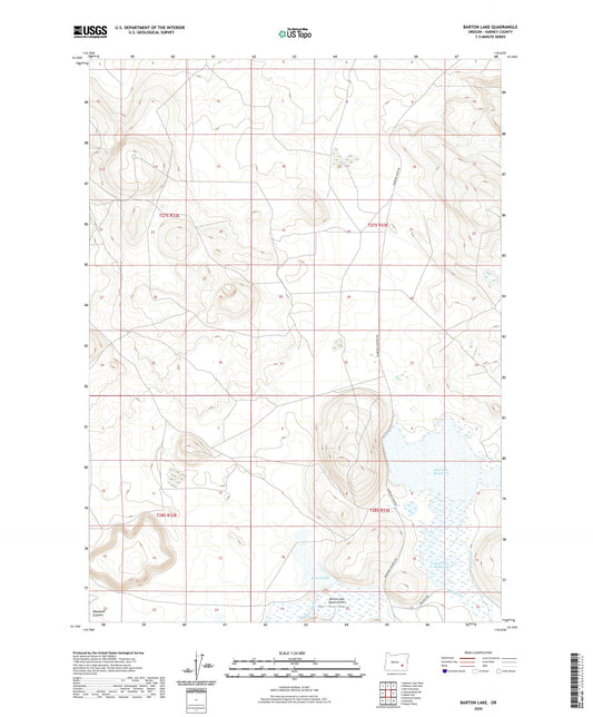 Barton Lake Oregon US Topo Map Image
