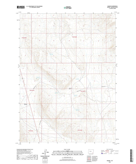 Basque Oregon US Topo Map Image