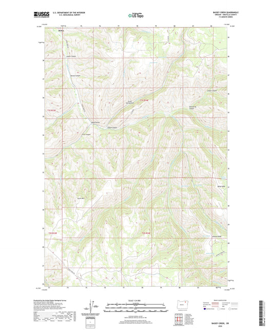 Bassey Creek Oregon US Topo Map Image