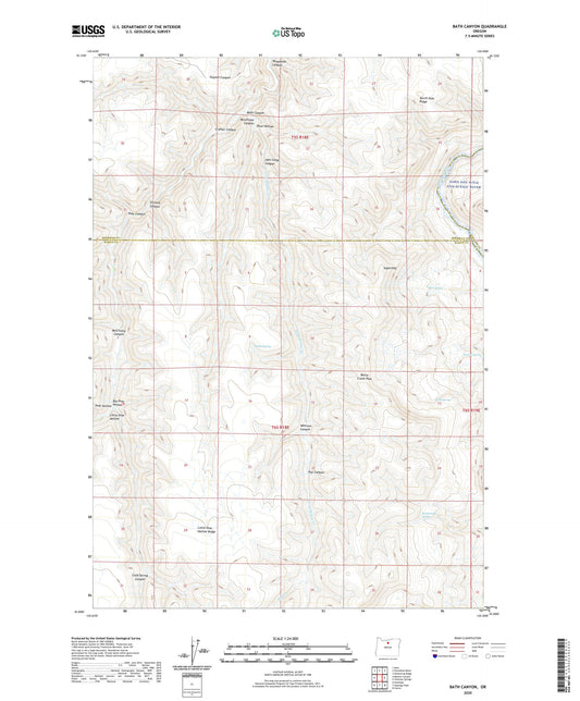Bath Canyon Oregon US Topo Map Image