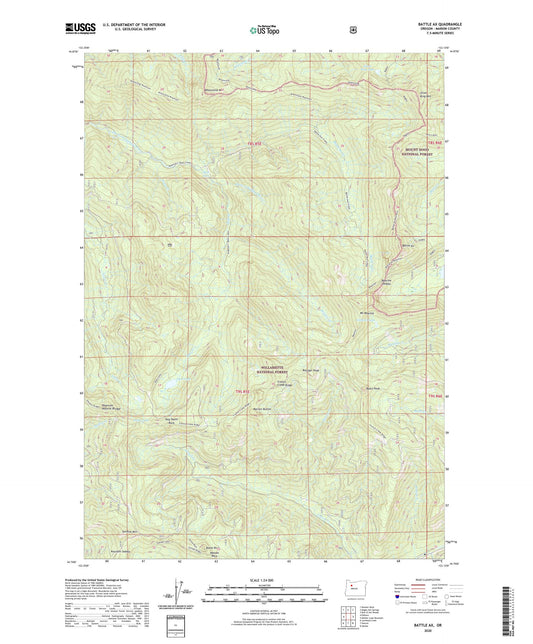 Battle Ax Oregon US Topo Map Image