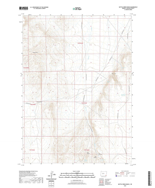 Battle Creek Ranch Oregon US Topo Map Image