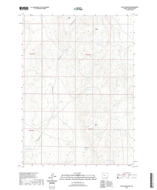 Battle Mountain Oregon US Topo Map Image