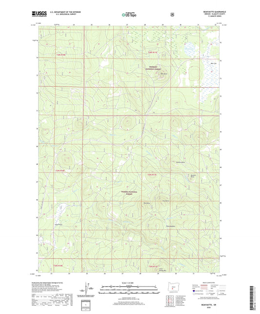 Bear Butte Oregon US Topo Map Image