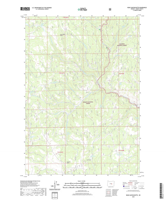 Bear Canyon Butte Oregon US Topo Map Image