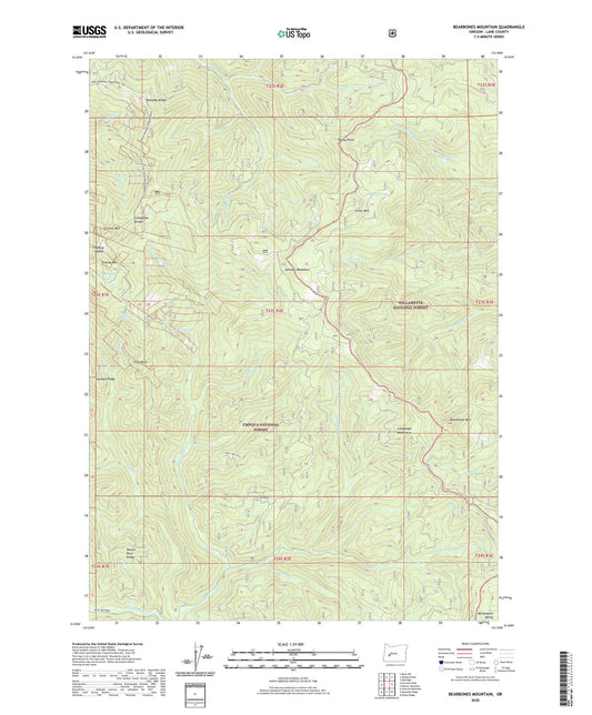 Bearbones Mountain Oregon US Topo Map Image