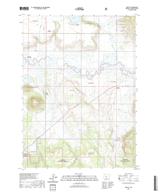 Beatty Oregon US Topo Map Image