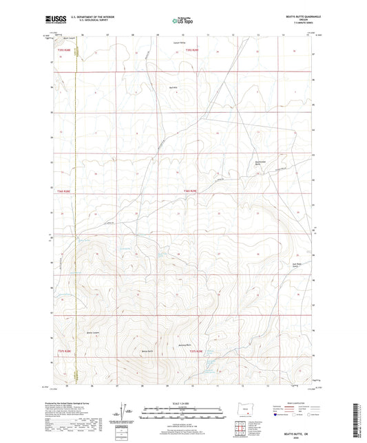 Beatys Butte Oregon US Topo Map Image