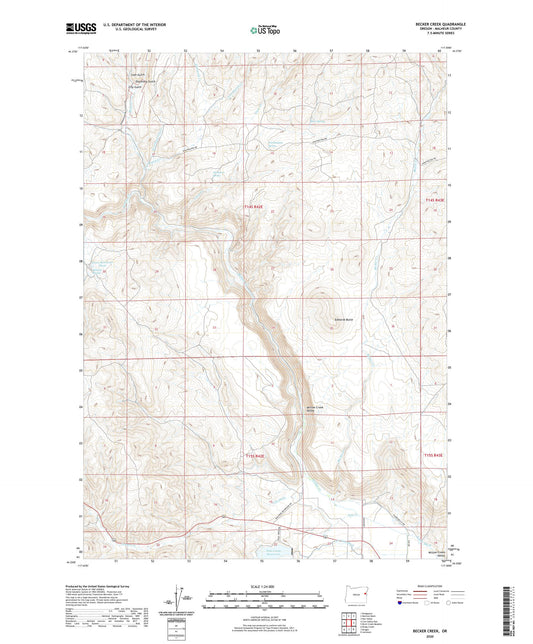 Becker Creek Oregon US Topo Map Image