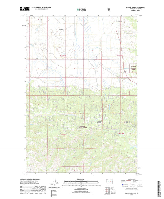 Belshaw Meadows Oregon US Topo Map Image