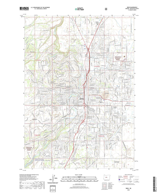 Bend Oregon US Topo Map Image