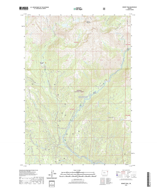 Bennet Peak Oregon US Topo Map Image