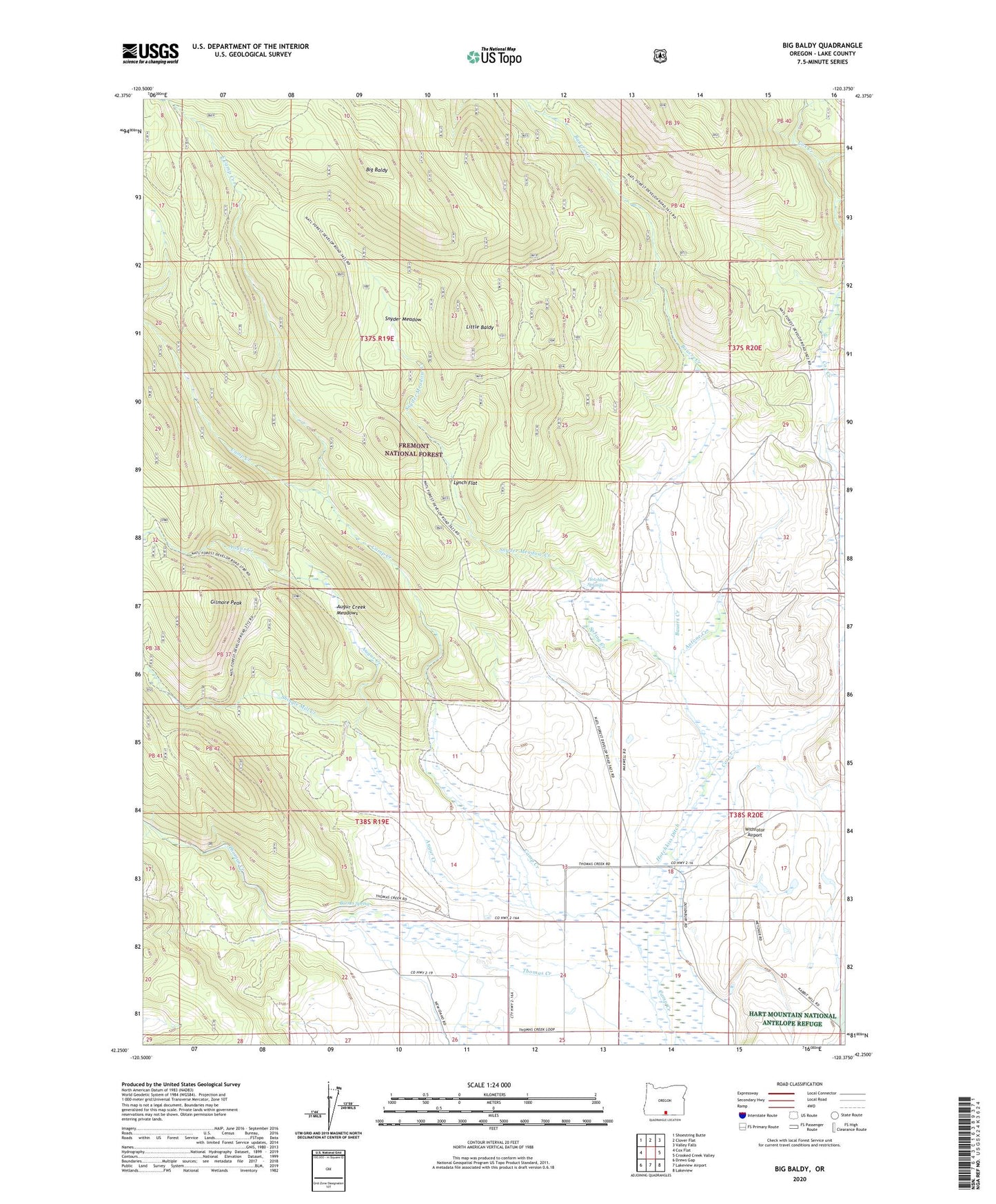 Big Baldy Oregon US Topo Map Image