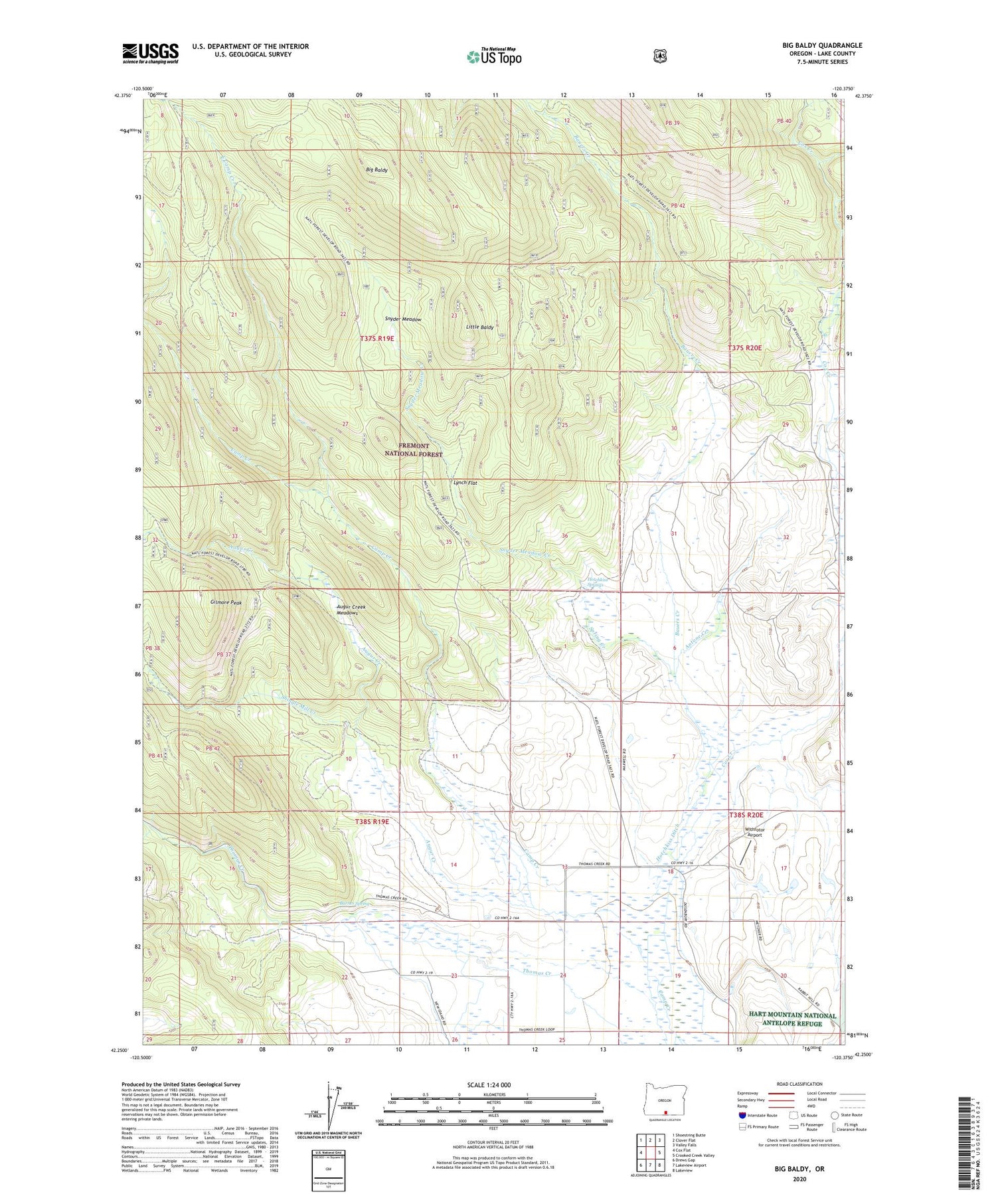 Big Baldy Oregon US Topo Map Image