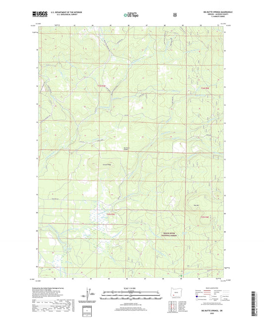 Big Butte Springs Oregon US Topo Map Image