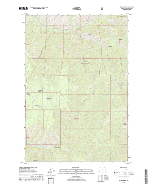 Big Meadows Oregon US Topo Map Image