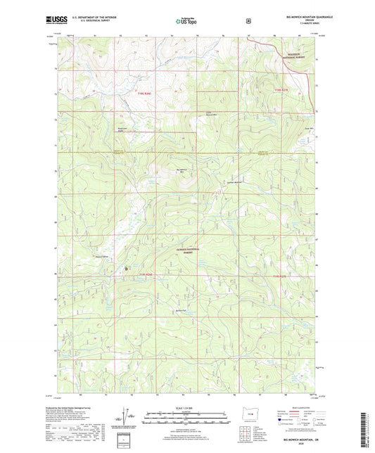 Big Mowich Mountain Oregon US Topo Map Image