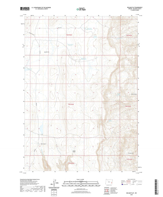 Big Mud Flat Oregon US Topo Map Image